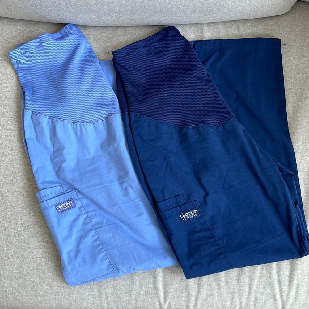 Cherokee workwear professional maternity scrub straight leg pant small